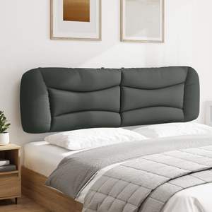 Grande coussin de tête de lit en tissu gris foncé 100% polyester, oreillers de lit - Product Image 3