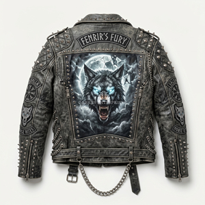 Chaqueta de Cuero con Estampado de Pitón para Hombre, Chaqueta de Motero de Cuero Genuino de Diseño, Ropa Exterior Moderna para Hombre, Proveedor OEM Personalizado - Product Image 5