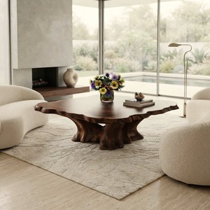 <b>Walnut</b> Tea <b>Table</b> Solid Wood Handcrafted Design Luxury Tea Ceremony <b>Table</b> Asian Inspired Living Room Furniture Natural Wood Grain - Product Image 1