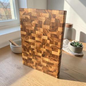 Planche à découper rectangulaire en bois d'acacia de qualité supérieure, épaisseur 1,2 cm, passe au lave-vaisselle et durable pour la cuisine, la préparation des aliments et le service - Product Image 2