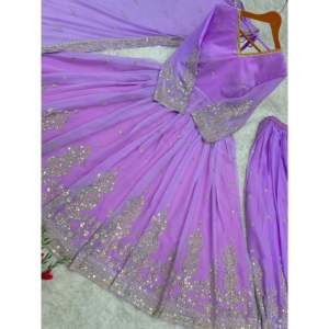 Robe Anarkali élégante et pantalon avec dupatta, robes de soirée pour les occasions spéciales - Product Image 3