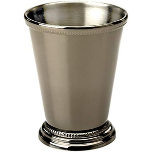 Tasse unique en métal plaqué argent, finition mate, base perlée, motif tulipe, cadeau de mariage, verrerie de bar, verres à cocktail - Product Image 5