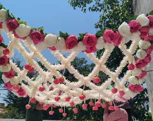 Traditional Indian <b>Wedding</b> Floral Phoolon Ki Chadar Artificial Rose & Jasmine Flower Canopy for Bridal Entry - Product Image 1