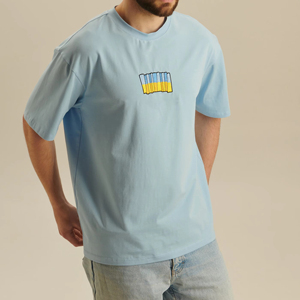 เสื้อยืดสีขาวปักโลโก้ตามสั่งสำหรับผู้ชาย ผ้าฝ้าย 100% เสื้อยืดแขนสั้นปักลายตามสั่งสำหรับขาย - Product Image 2