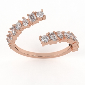 Anillo de Diamantes Moissanite con Base de Plata de Primera Calidad, Diseño de Banda Dividida Ajustable, Regalo Especial para el Día de San Valentín para Mujer - Product Image 2