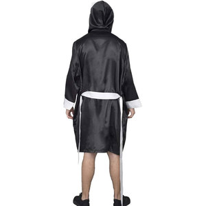 Disfraz de Halloween, Bata de Boxeo con Capucha, Disfraz de Luchador, Estilo Campeón, Bata de Satén para Hombres, Mujeres y Niños, para Fiestas - Product Image 2