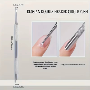 Juego de 2 Herramientas Profesionales de Acero Inoxidable de Doble Punta para el Cuidado de Uñas y Cutículas con Removedor de Piel Muerta - Product Image 6