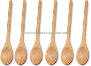 ช้อนทำอาหารไม้ธรรมชาติขนาดสั่งทำได้ ราคาประหยัด อุปกรณ์ครัว ชุดช้อนส้อมไม้สำหรับผสมและเสิร์ฟอาหาร - Product Image 4