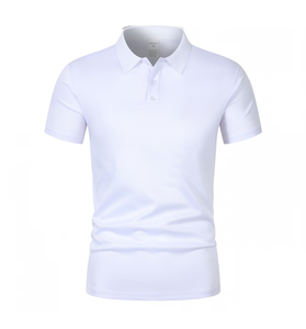 Women's White Cotton Polo Shirt Custom Printed Design <b>Heat</b> Transfer Short Sleeve Casual Breathable Knitted Fabric - Product Image 3