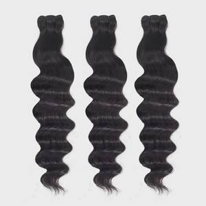 Cabello Virgen de la India del Sur con Ondas Sueltas, Toupee Central de 32 Pulgadas, Color Negro Natural - Product Image 1