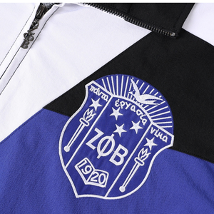 Chaqueta Cortavientos Transpirable con Cierre Completo Zeta Phi Beta, Unisex, Premium, con Bloques de Color de la Hermandad Griega, Deportiva, Ligera - Product Image 5