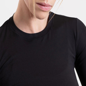 Camiseta Deportiva de Manga Larga para Mujer, Ajustada, Tejido Sólido, Anti-Pilling, Absorbe el Sudor, con Logotipo Personalizado, Nueva Colección, Venta al Por Mayor - Product Image 6