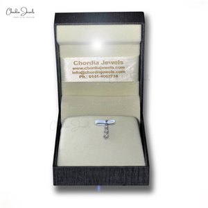 Productos Destacados: Auténtico Colgante de Diamante Blanco Corte Princesa Cuadrado de 0.125 Quilates en Oro Blanco Sólido de 14k, Regalo de Boda - Product Image 4