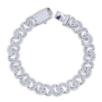 AMBER JEWELS Bracelet de luxe en or massif 14 carats certifié IGI, maillons durables, cadeau moderne, unisexe, pour soirée, déclaration de mode
