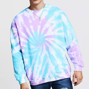 Sudadera Personalizada de Poliéster con Estampado Tie-Dye Verde para Hombre, Manga Larga, Cuello Redondo, Estilo Pullover, Informal, para Gimnasio - Product Image 5