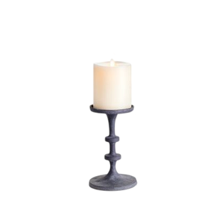 Porte-bougie de luxe pour la décoration de la maison, qualité supérieure, finition grise, support de bougie décoratif en aluminium coulé, fait main, personnalisé - Product Image 1