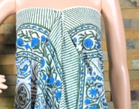 Vestido de Playa Formal con Estampado Floral Hecho a Mano en India, 100% Algodón, 1 Pieza, Falda, Pareo, Ropa de Playa para Mujer, Secado Rápido