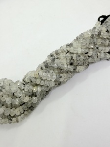 Perles Rondelles Facettées en Quartz Rutile Noir Naturel, Fil de 16 Pouces, Fournitures de Fabrication de Bijoux en Pierres Précieuses, Vente en Gros - Product Image 6