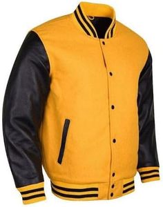 Veste de baseball pour homme en laine respirante avec manches en cuir, taille plus, épaules tombantes, style universitaire, disponible dans toutes les couleurs - Product Image 3