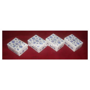 Rectangular Shape Natural Shiny White Marble Customize Designed Beautiful <b>Floral</b> Mother Of Pearl <b>Boxes</b> For Ring Jewelry <b>Boxes</b> - Product Image 4