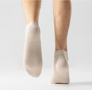 Chaussettes basses bicolores à bord contrastant pour hommes, doublures en polaire multicolores, extra durables, respirantes, en spandex - Product Image 3