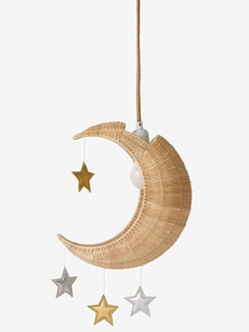 Décoration murale en rotin lune et étoile pour chambre d'enfant, faite à la main, style bohème, thème spatial, lampe murale pour chambre à coucher - Product Image 2