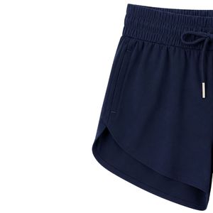 Shorts de sport bleu marine pour femmes, taille élastique avec cordon de serrage, pour la course, la gym, l'entraînement, décontractés, séchage rapide, vêtements de sport, personnalisables OEM - Product Image 3