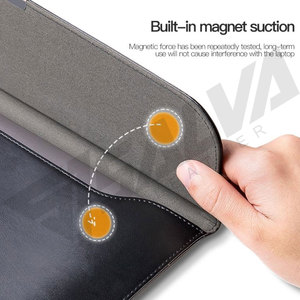 Genuine Leather <b>Laptop</b> <b>Sleeve</b> Case for 13 14 15 Inch Computer Protective Cover with Hasp Closure Modern Design Brown Color - Product Image 6