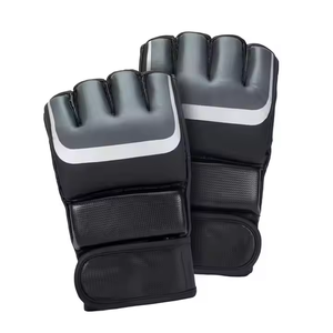 Gants d'entraînement MMA noirs, gants de boxe à doigts ouverts, gants d'arts martiaux, couleur personnalisée - Product Image 3