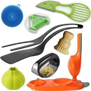 Kit d'outils multifonctionnels manuels en plastique pour couper l'avocat, éplucher les fruits, diviser les légumes, écraser l'ail et presser le citron - Product Image 1