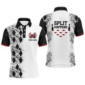 T-shirt personnalisable pour homme, manches courtes, imprimé par sublimation, chemise de bowling, 100% polyester, respirant, séchage rapide - Product Image 4
