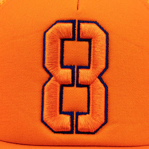 Casquette de baseball décontractée orange en gros pour l'été, broderie 8 logos, maille ajustable, boucle métallique, 100% coton, broderie personnalisée - Product Image 6