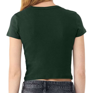 Bulk Price Summer Women <b>Crop</b> T-Shirt Soft Breathable 100% Cotton O-Neck Short Sleeve Casual Solid Plain Cropped Tee for Girls - Product Image 5
