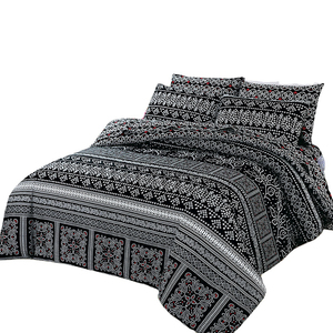 Juego de Funda de Edredón Queen de la Mejor Calidad, 100% Algodón, Satén Suave, Estampado TWILL, Bordado, Ropa de Cama Elegante, Suave y Transpirable, 300 Hilos - Product Image 6