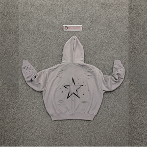 Grey Tribal Graphic Zip Up Hoodie Y2K Streetwear Oversized <b>Gothic</b> Sweatshirt Rhinestone Style Unisex Fashion <b>Jacket</b> With Urban's - Product Image 6