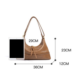 Sac à main tendance 2026 pour femme en cuir véritable, sac bandoulière en cuir de vachette première couche, sac fourre-tout. - Product Image 2