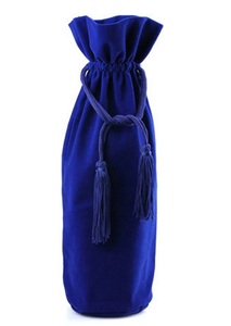 Bolsas de vino con cordón de terciopelo negro, Logo personalizado, estampado dorado - Product Image 6