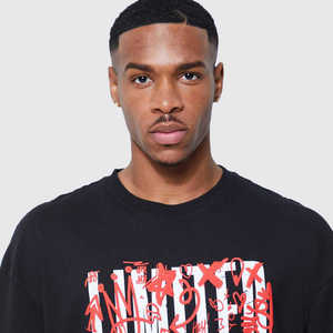 T-shirt imprimé 100 % coton coupe ample pour homme, style streetwear décontracté, avec motif en relief, service OEM ODM – Meilleures ventes - Product Image 4