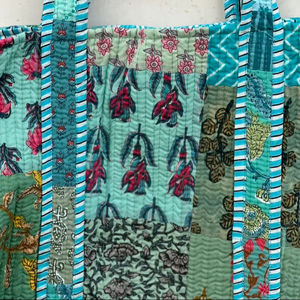 Sac fourre-tout décontracté matelassé patchwork uni léger grande capacité avec doublure en coton doux, sac à bandoulière pour femme, vente en gros - Product Image 4