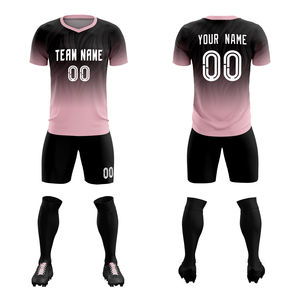 Uniformes de Fútbol Personalizados para Adultos, Impresos por Transferencia de Calor, Transpirables, de Secado Rápido, Conjunto de Camiseta y Pantalones Cortos, 100% Poliéster, para Todas las Temporadas - Product Image 1
