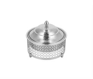 Brushed Silver Chafing Dish Gold <b>T</b> <b>Bar</b> Handle Stainless Steel Luxury Stackable Wooden Food Warmer Premium Buffet Catering - Product Image 5