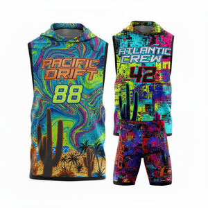 Ensemble de maillots de flag football 7v7 avec impression par sublimation, design graphique personnalisé, sans manches, pour jeunes, uniforme de football américain 7 contre 7 - Product Image 3