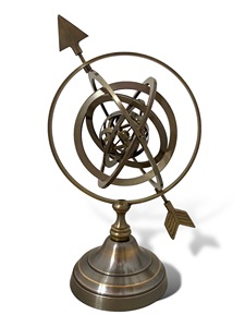 Antique Brass Armillary Zodiac Sphere Handcrafted <b>Rotating</b> <b>Globe</b> Decor - Product Image 3