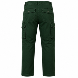 Pantalones Cargo para Hombre, Cintura Media, Múltiples Bolsillos, Estilo Urbano, Material de Lona, Corte Recto, Impermeables, Transpirables, Color Verde Oscuro - Product Image 6