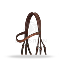 Bridon d'équitation anglais GRACKLE BRIDLE HAVANA SILVER taille complète pour le contrôle du saut d'obstacles