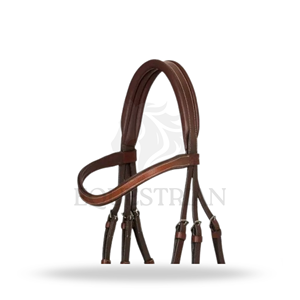 Brida GRACKLE HAVANA SILVER de tamaño completo para equitación inglesa y control en saltos. - Product Image 4