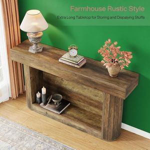 Long Sofa <b>Table</b> Wood <b>Entry</b> Hallway <b>Console</b> <b>Table</b> - Product Image 4