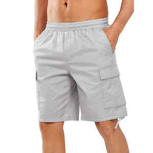 Shorts Cargo Homme Épais d'Été Multi-Poches Bleu Marine Personnalisables pour le Travail en Extérieur - Product Image 1
