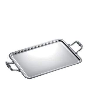 Plateau de service rectangulaire en métal Craft Emporium Exports, design Art Déco, motif nature morte, avec poignée, compatible lave-vaisselle, pour le petit-déjeuner et les repas. - Product Image 3