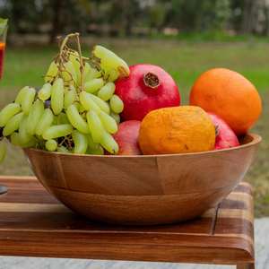 Home Kitchen Use Fruits Server Hotel and Party <b>Dessert</b> Server <b>Bowl</b> Food Save Enamel Finished Serving Acacia Wooden <b>Bowl</b> - Product Image 3